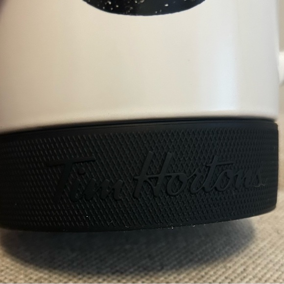 Tim Hortons Hockey Puck Base Donut White Black Coffee Mug Cup 2018 - Picture 4 of 6